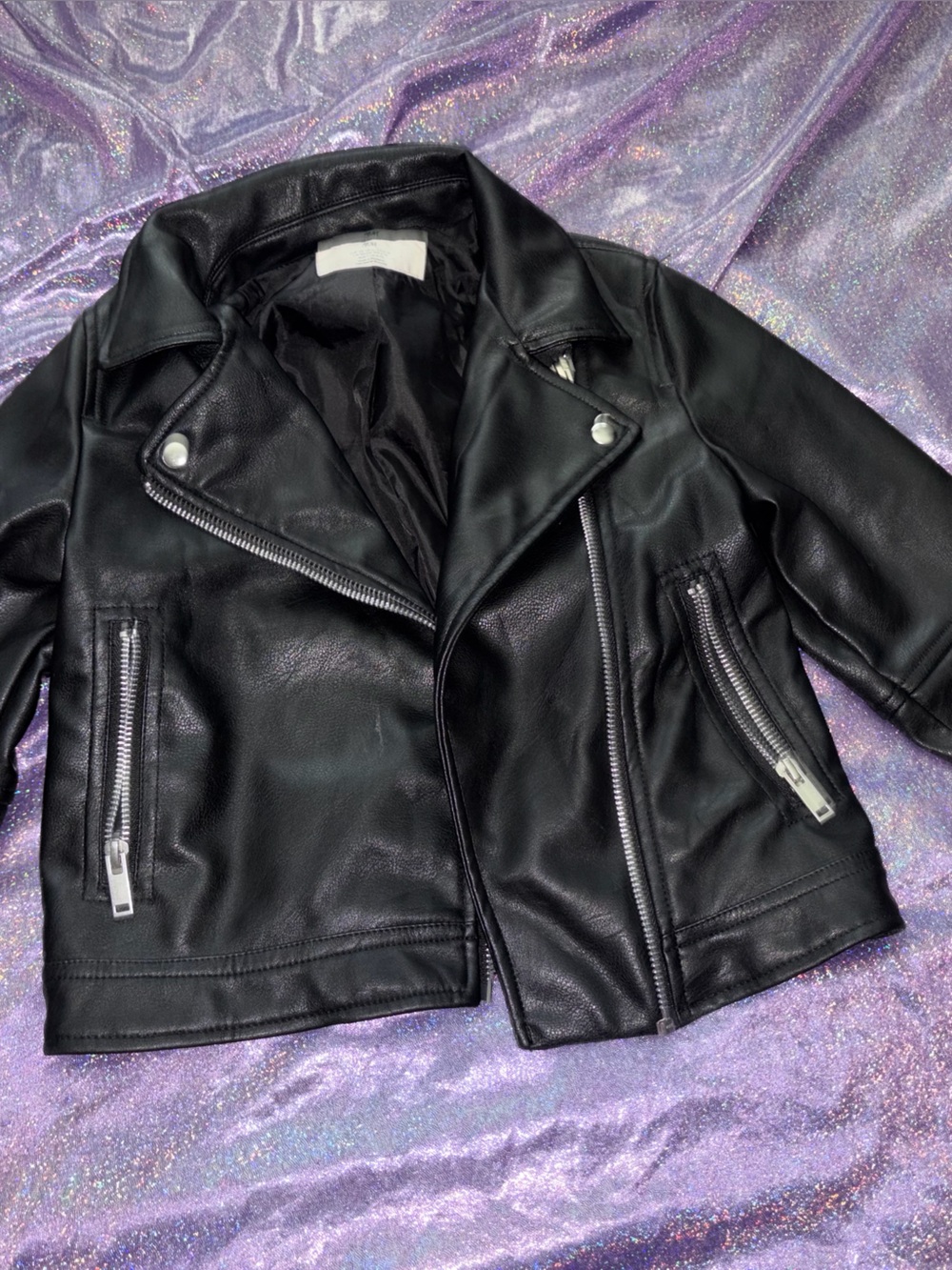H&M Black Leather Moto Jacket (Girls)